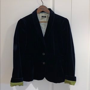 j.crew navy velvet blazer